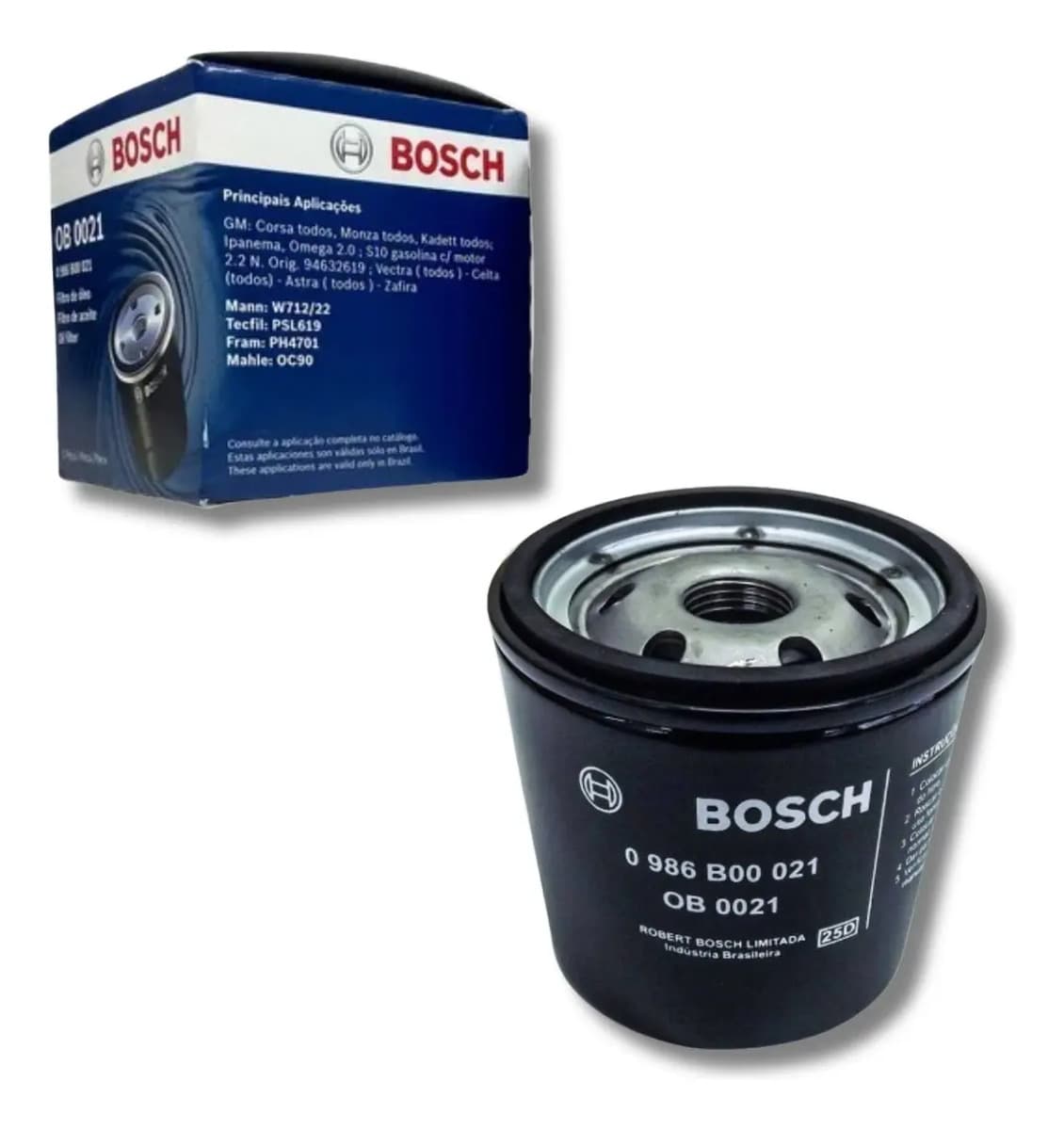 Filtro De Óleo Bosch Fiat Palio Uno Gm Chevrolet Onix Celta 3