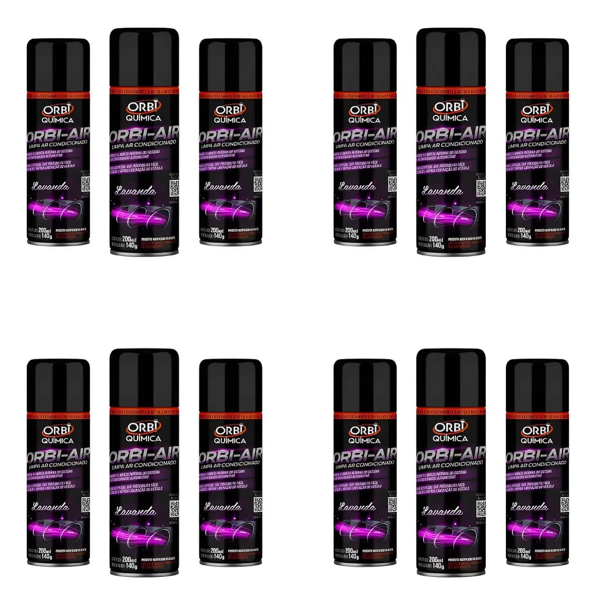 Kit 12 Unidades Higienizador Ar Condicionado De Carro Lavanda