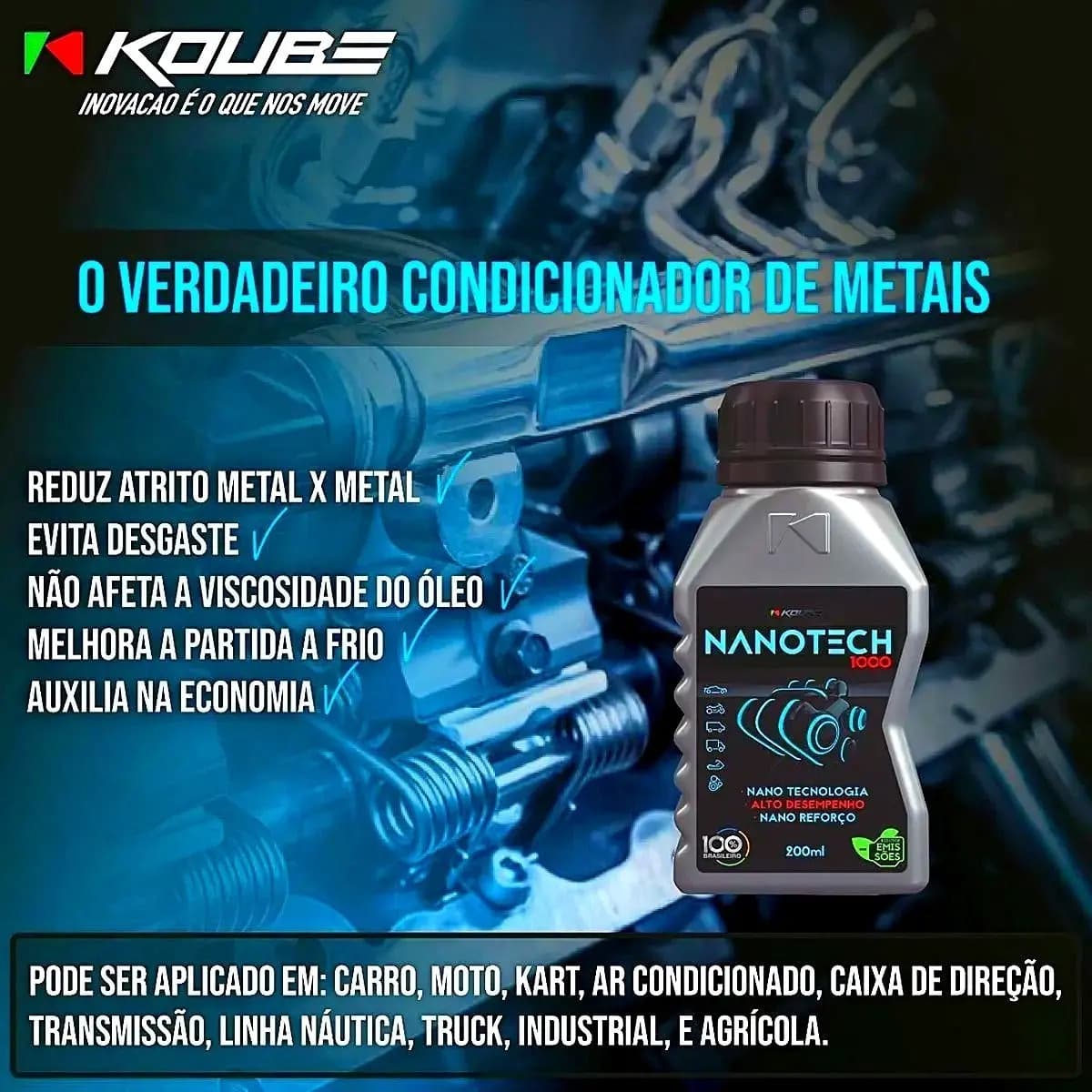 Nanotech 1000 Condicionador De Metais Motor Rolamento Koube 3